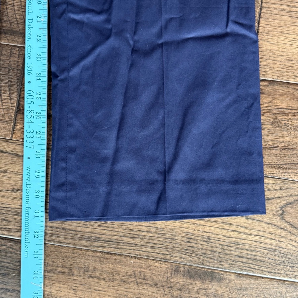 Talbots Heritage Navy Blue 100% Cotton Straight Leg Dress Pants Womens 12 - Picture 2 of 6